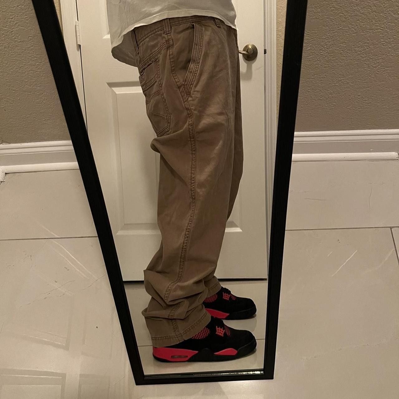 Japanese Brand × Vintage Vintage 2000s/Y2K Super Baggy Brown/Khaki Essential Pants! Size US 38 / EU 54 - 2 Thumbnail