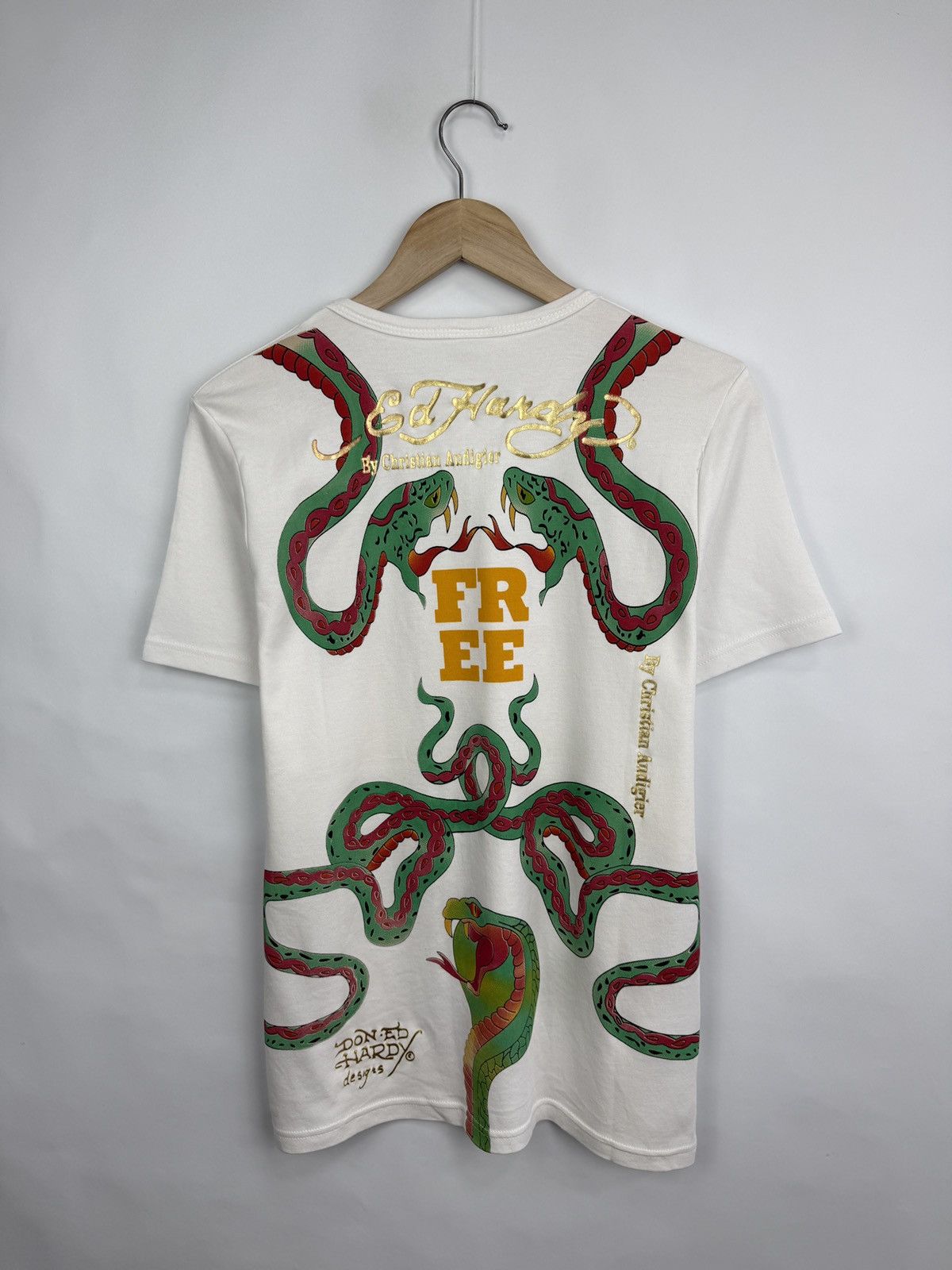Ed Hardy 🇺🇸 🐍 Vintage Ed Hardy Snake Rhinestone Christian Audigier Tee Size US M / EU 48-50 / 2 - 7 Thumbnail