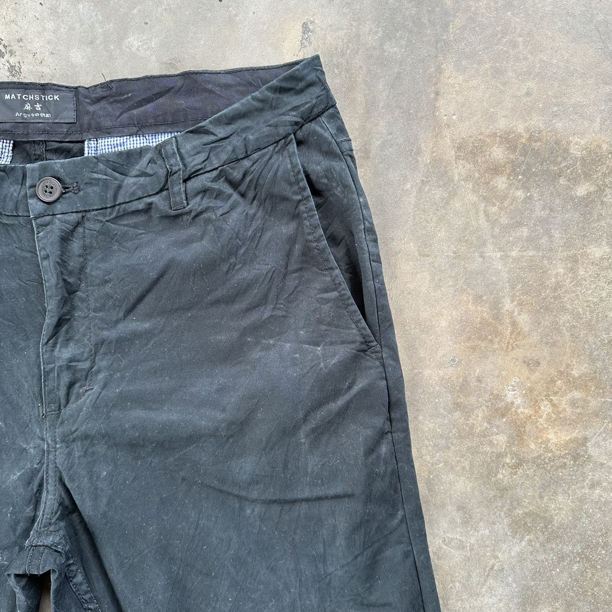 Japanese Brand × Vintage Vintage Matchstick Argus Black Casual Trousers Pants Size US 34 / EU 50 - 3 Thumbnail