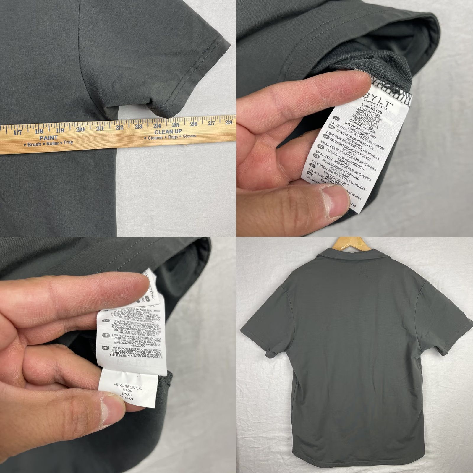 Vintage BYLT Polo Shirt Mens XL Gray 1/4 Zip Short Sleeve Sports Classic Logo Modern Outdoor Preppy Size US XL / EU 56 / 4 - 8 Thumbnail