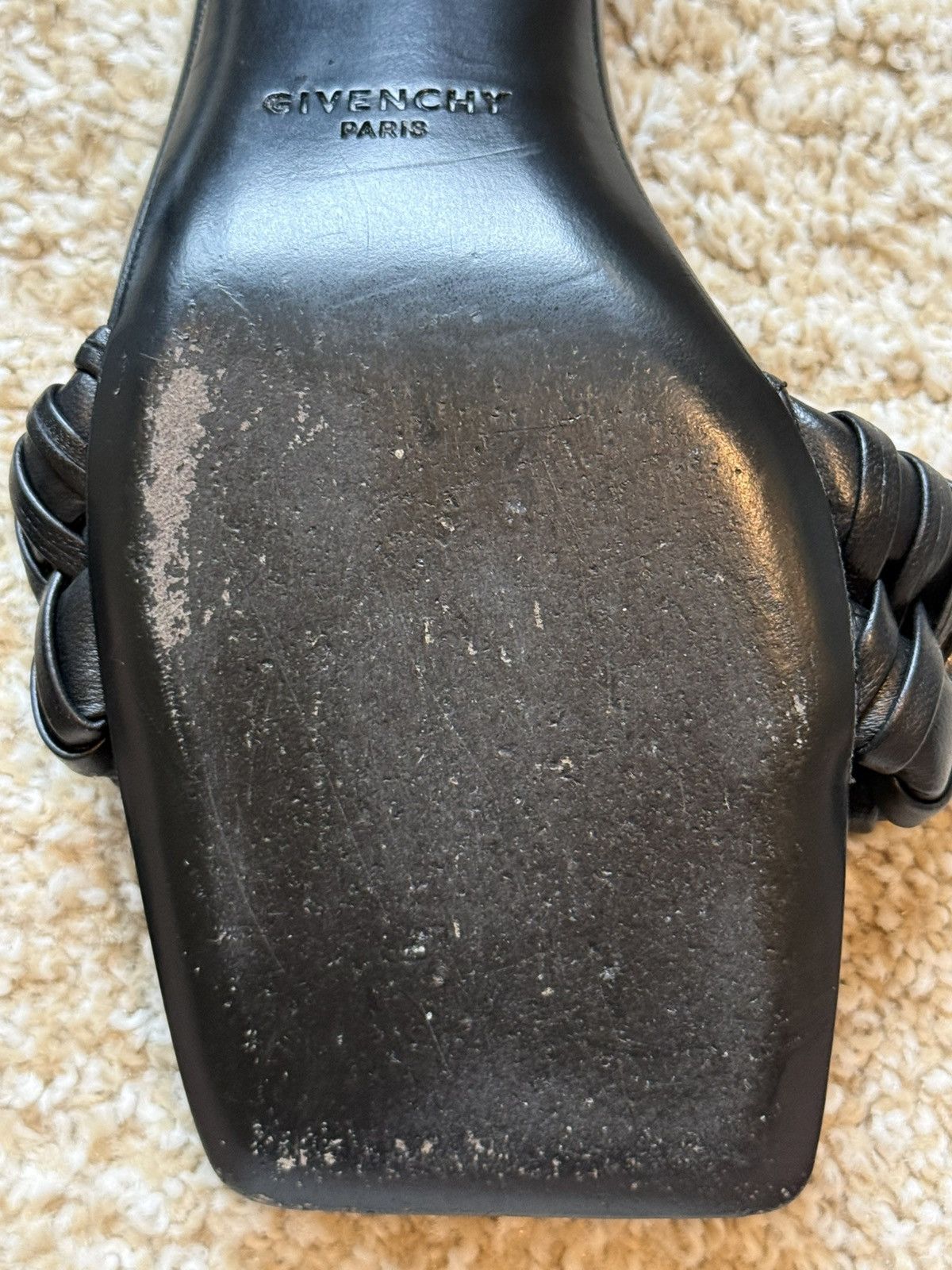 Givenchy G Woven Black Sandal Kitten Heel Size US 7 / IT 37 - 9 Thumbnail