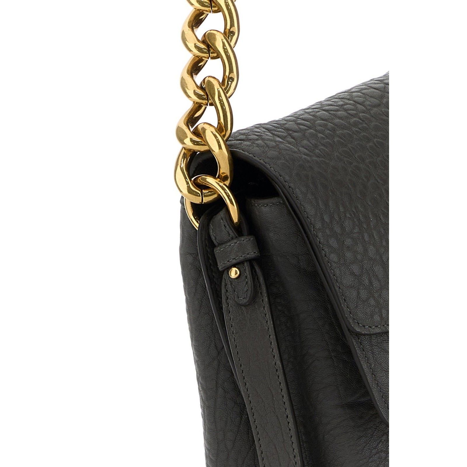 Gucci GUCCI Gray Leather With Chain Shoulder Bag New & Authentic Size ONE SIZE - 4 Thumbnail