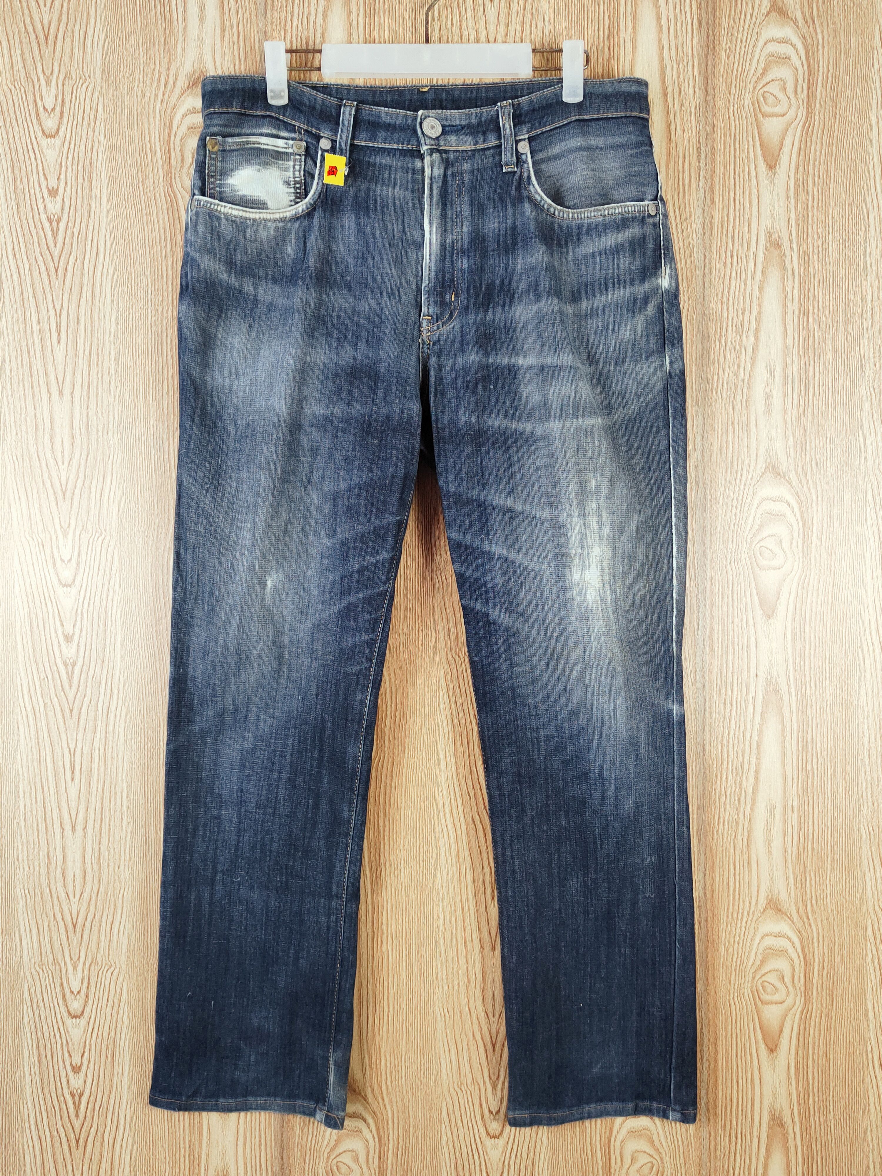 Edwin Edwin Dark Blue Faded Distressed Ripped Jeans #W610 Size US 34 / EU 50 - 1 Thumbnail
