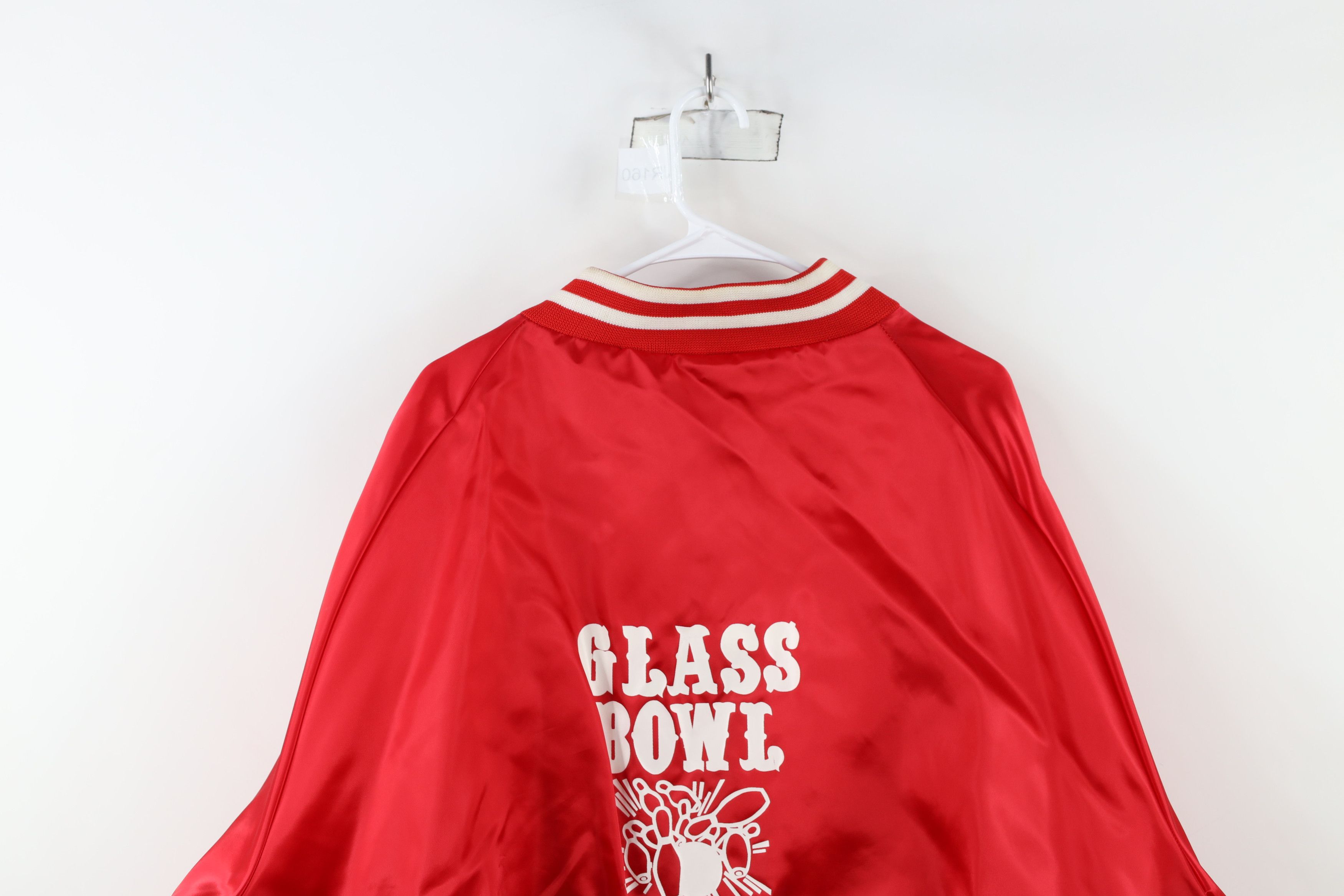Vintage Vintage 70s 80s Glass Bowl Lanes Bowling Satin Bomber Jacket Size US XXL / EU 58 / 5 - 15 Thumbnail