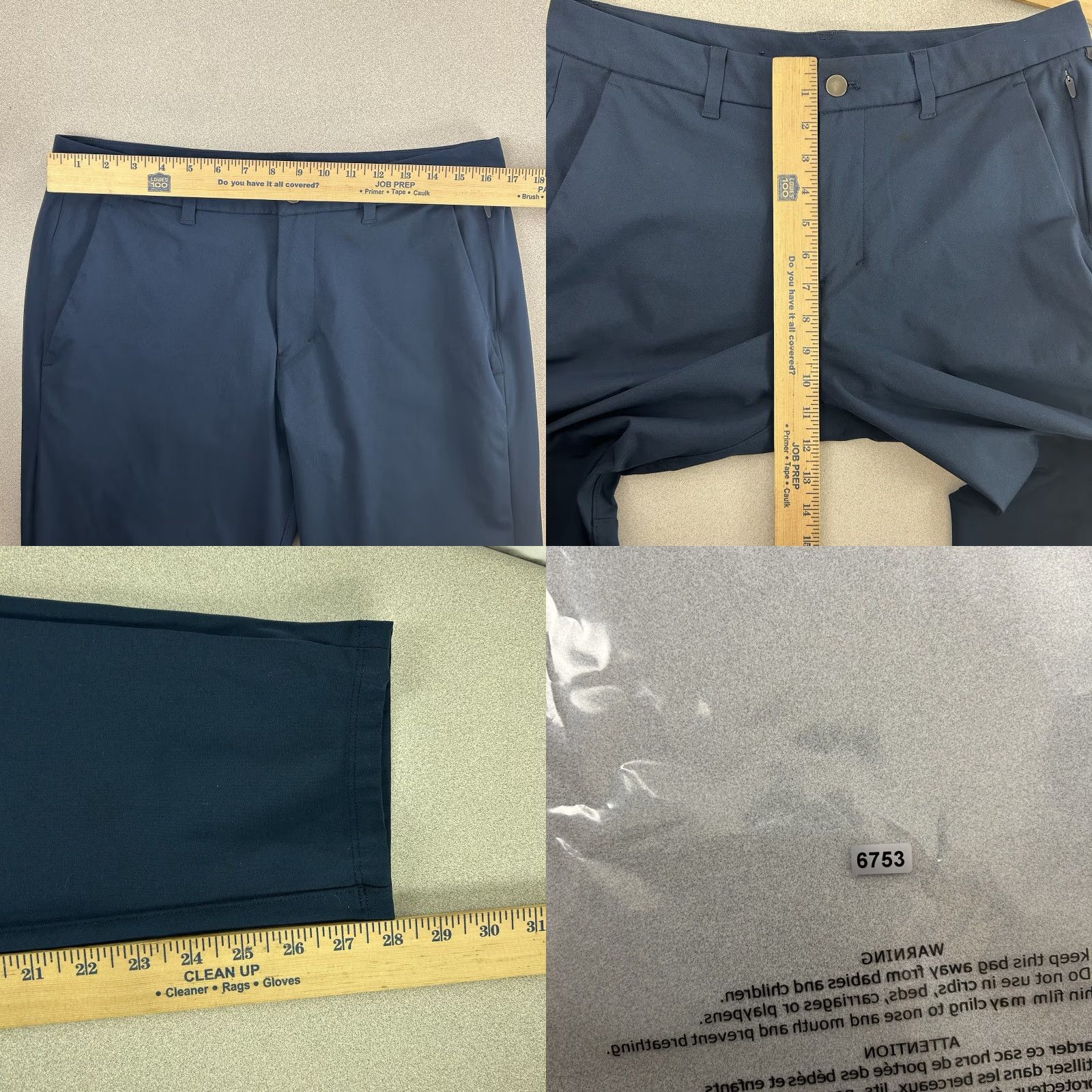 Lululemon Lululemon ABC Commission Pants Slim Men’s 32x28 Blue Warpstreme Chino LM5AF1S - 33 Regular, Tapered, City, Preppy, Sport, Adults, Mens Size US 33 - 8 Thumbnail