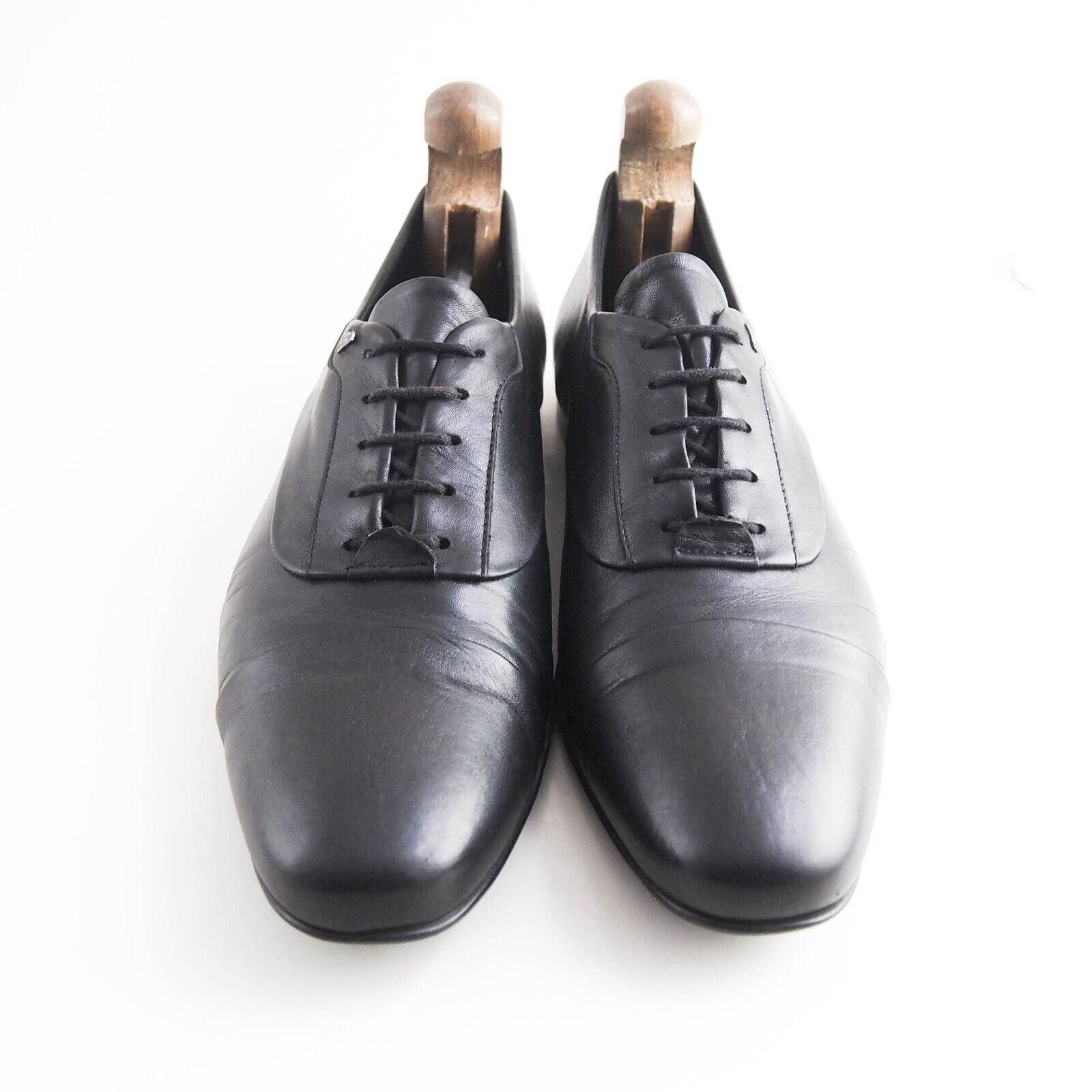 Versace Versace Cap Toe Oxfords Black Leather Mens US 10 EU 43 Size US 10 / EU 43 - 1 Thumbnail