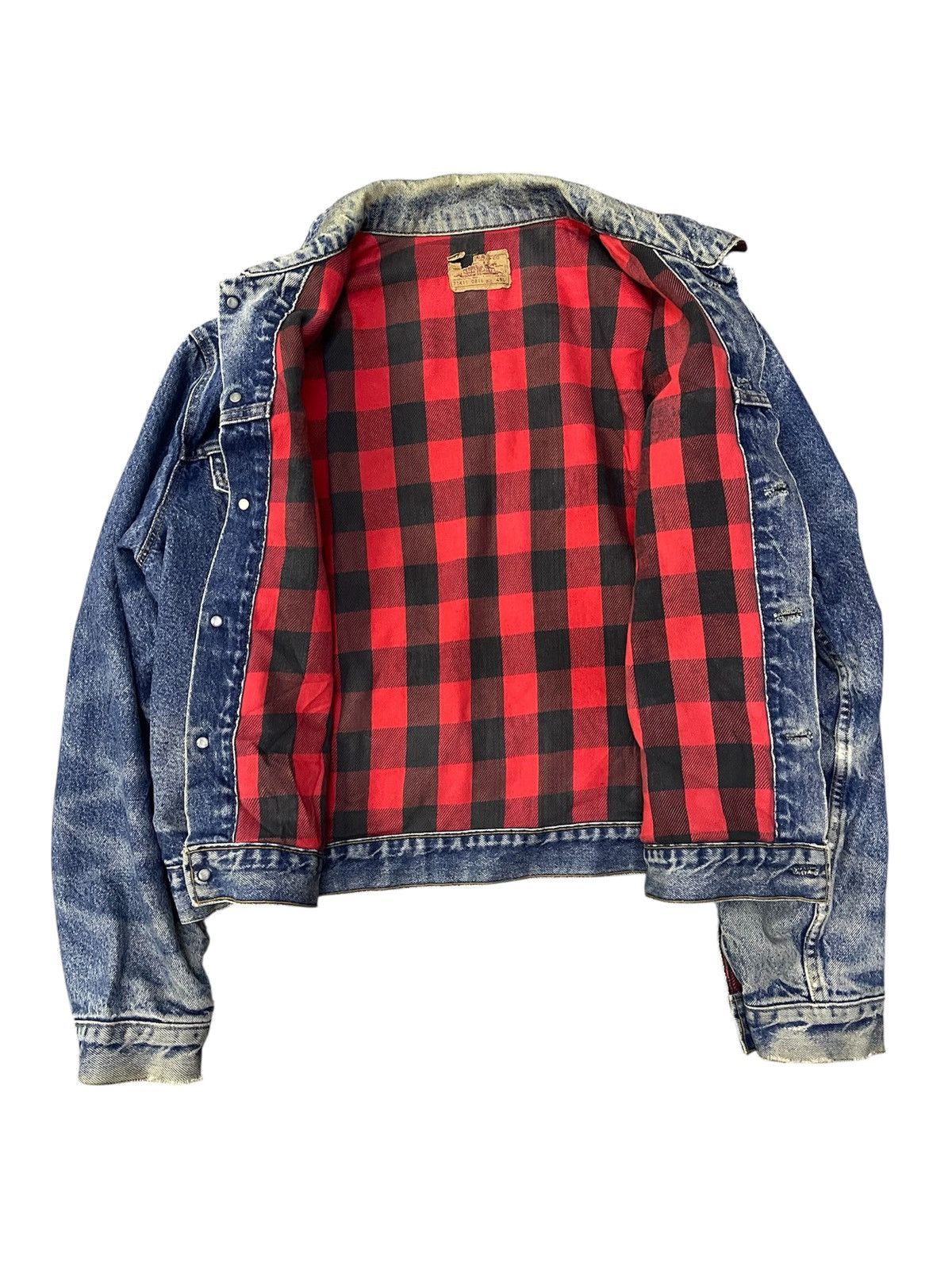 Levi's Vintage Clothing 80s LEVIS 71411 0816 TRUCKER BLANKET DENIM Size US L / EU 52-54 / 3 - 4 Thumbnail