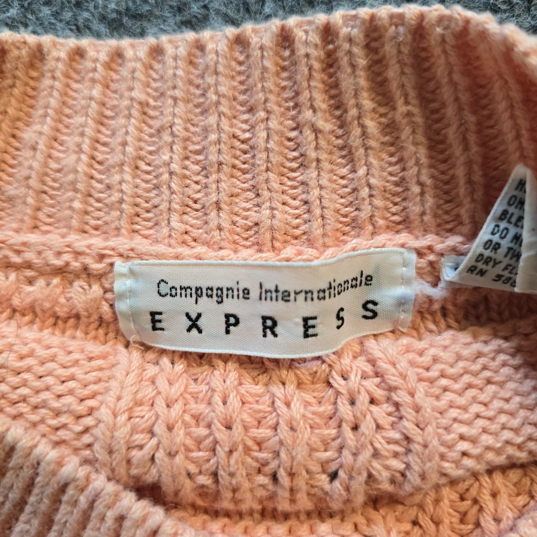 Express Express Sweater Womens XS Orange Chunky-Knit Basketweave Cardigan 90s Vintage Women Mens? Size XS / US 0-2 / IT 36-38 - 5 Thumbnail