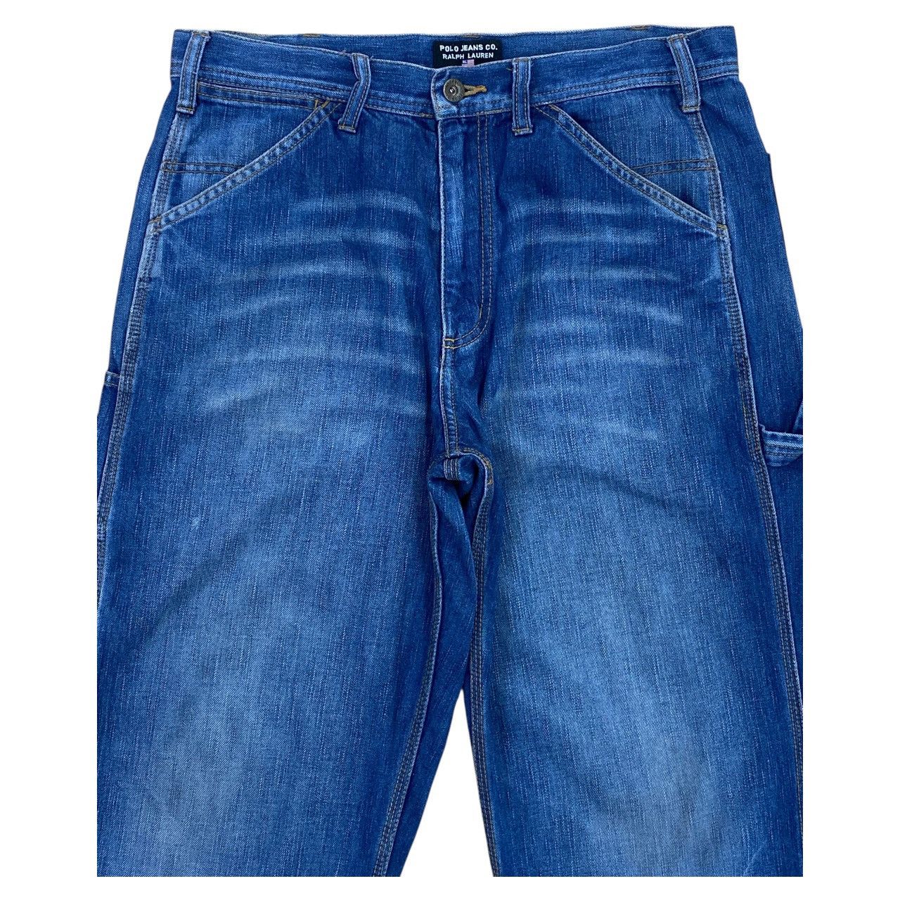 Polo Ralph Lauren Vintage Polo Laph Lauren 3 Quarter Blue Wash Carpenter Jeans Size US 33 - 2 Thumbnail