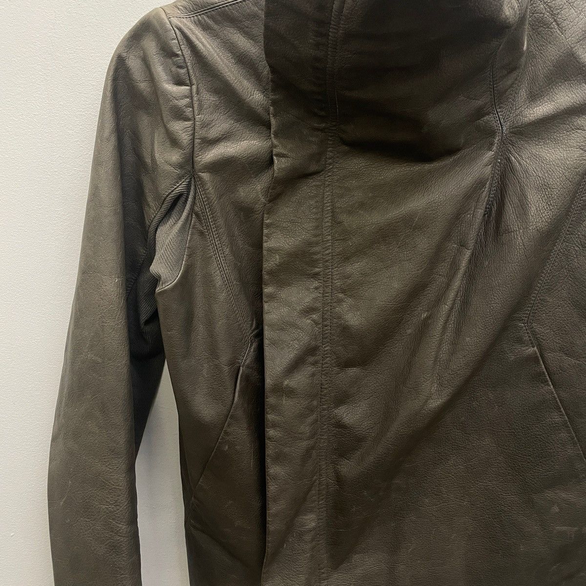 Rick Owens FW07 Rick Owens “EXPLODER” High Neck Biker Jacket Size M / US 6-8 / IT 42-44 - 5 Thumbnail