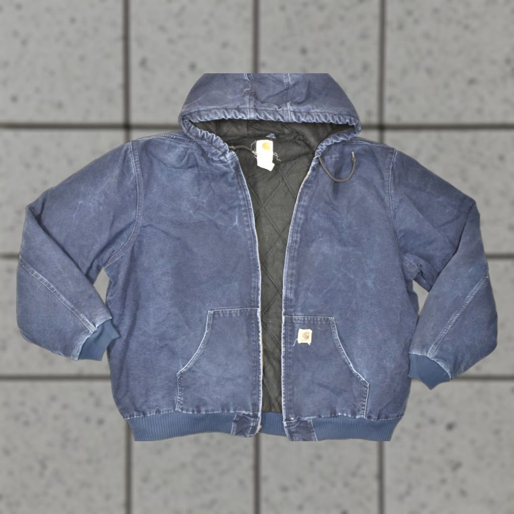 Carhartt Carhartt J130 MDT Men’s 3XL Tall Navy Blue Quilted Flannel Lined Washed Duck Jacket Size US XXL / EU 58 / 5 - 1 Thumbnail