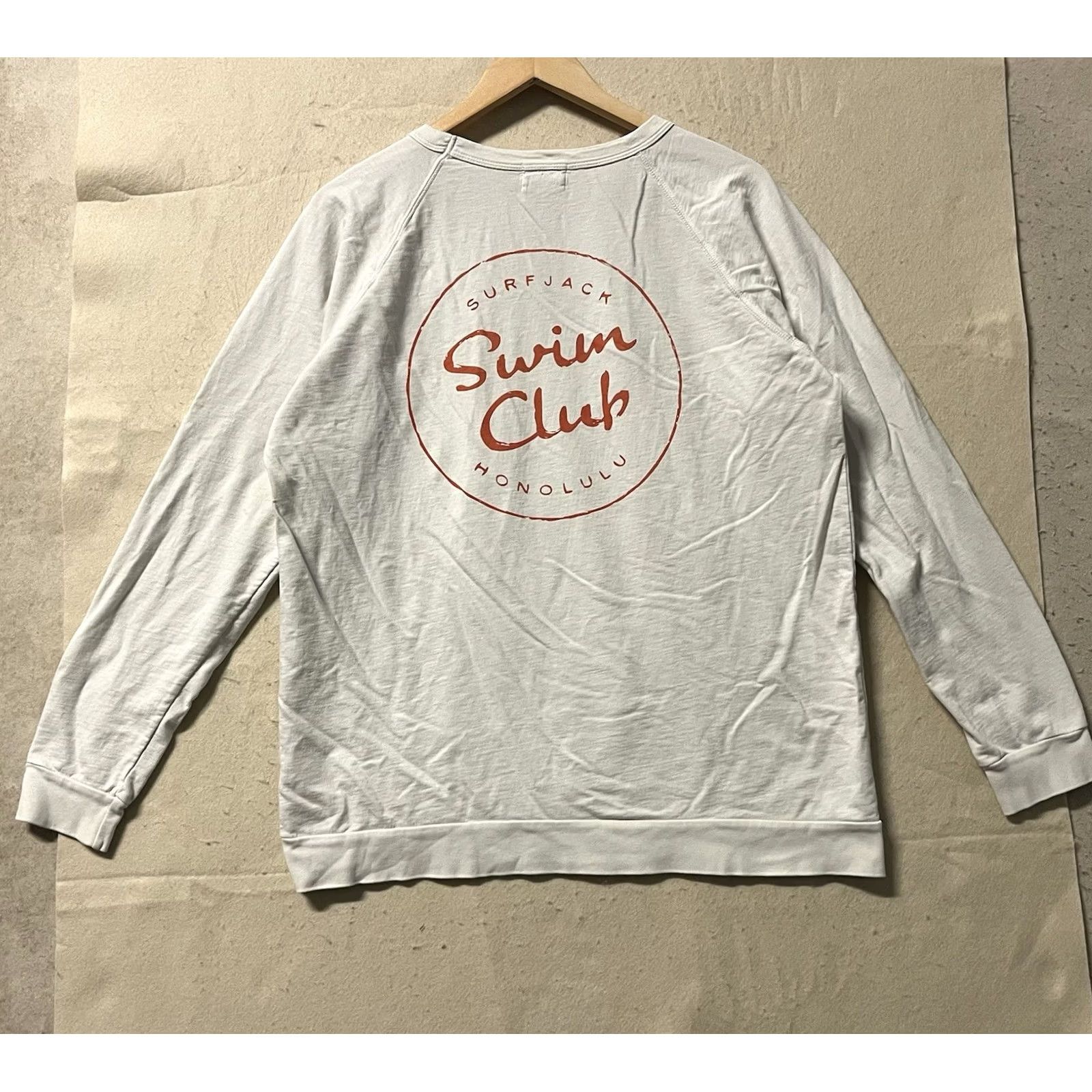 Logo 7 Surf Jack T-Shirt Long Sleeve White Large Logo Made In USA Distressed Mens L Regular Shirt Size US L / EU 52-54 / 3 - 2 Thumbnail