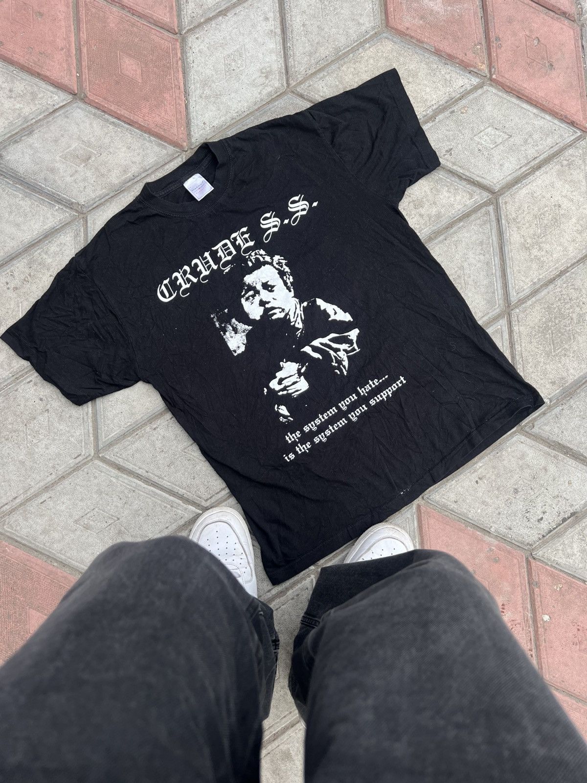 Band Tees × Vintage VINTAGE CRUDE SOCIETY SYSTEM CREATE YOUR OWN FUCKING LIFE! Size US M / EU 48-50 / 2 - 2 Thumbnail