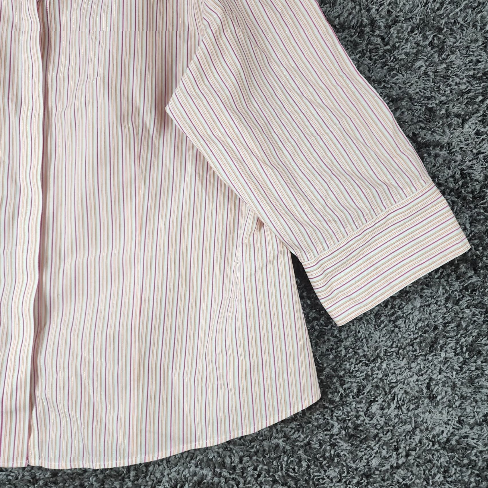 Vintage VINTAGE Chico's Pink Striped Button-Up Shirt Women Size 3 Size XS / US 0-2 / IT 36-38 - 2 Thumbnail