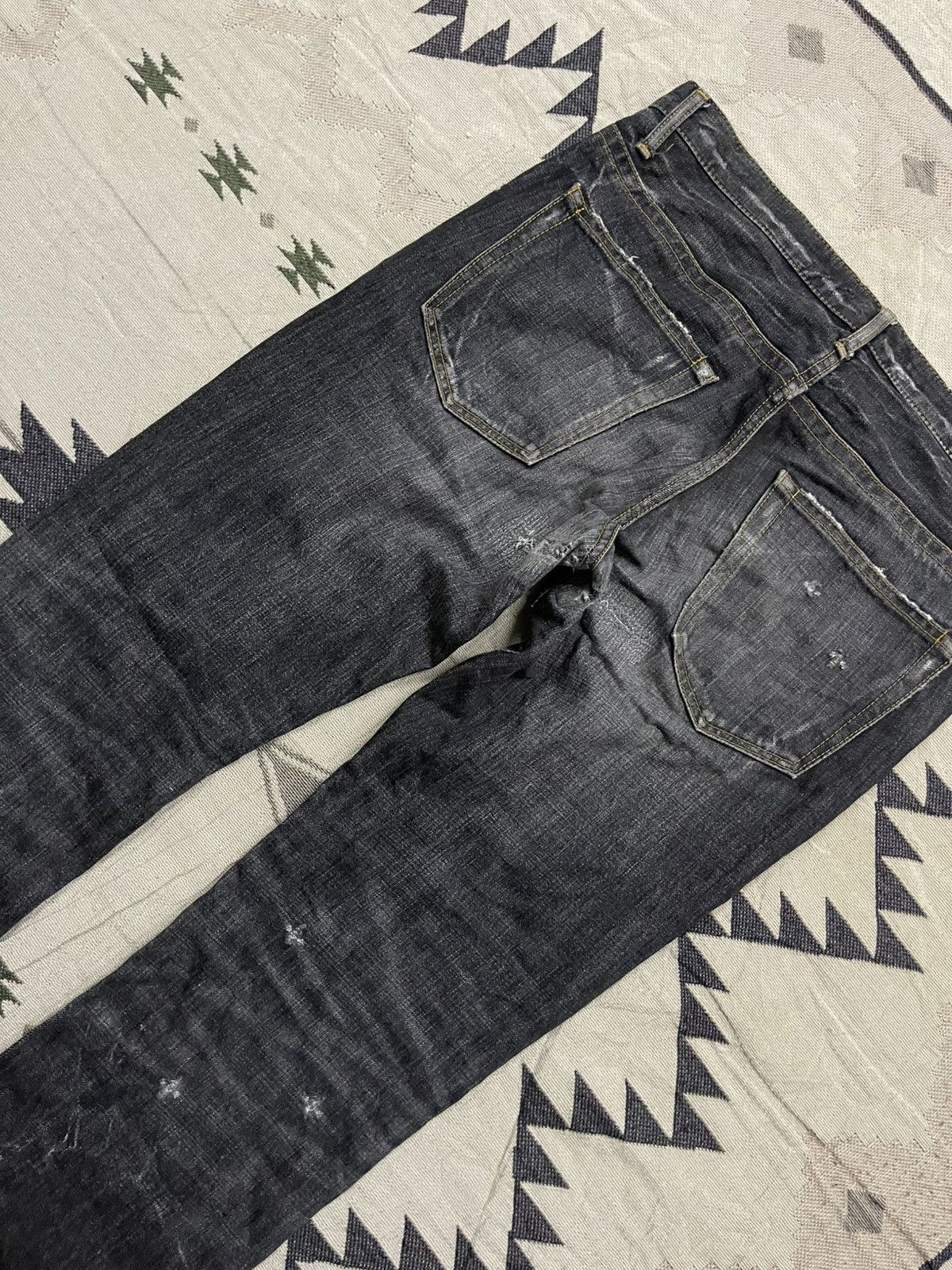 If Six Was Nine 2000s BLUE WAY DISTRESSED MUDMAD IF6WAS9 STYLE DENIM JEANS Size US 32 / EU 48 - 18 Thumbnail