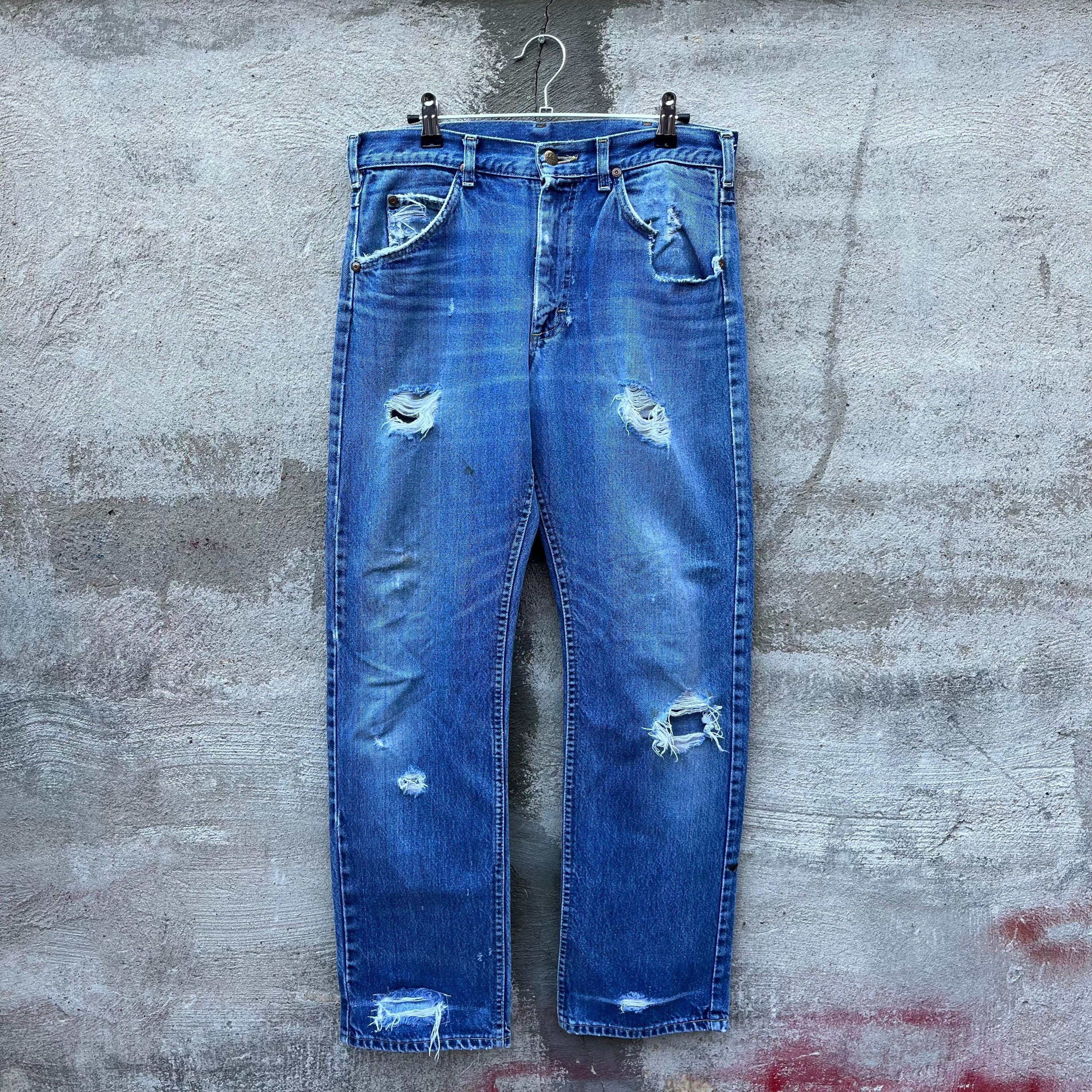Lee × Vintage 80's Vintage Lee Rider Distressed Denim Jeans Size US 30 / EU 46 - 1 Thumbnail