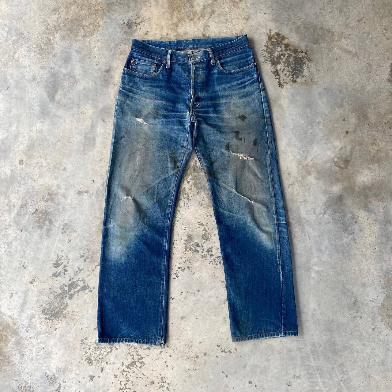Okura VINTAGE OSAKA OKURA IRON HR MARKETT SELVEDGED DISTRESSED Size US 30 / EU 46 - 1 Thumbnail
