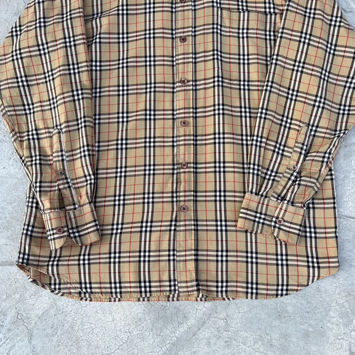 Burberry × Designer × Vintage Vintage Burberry's 1990s nova check shirt long-sleeves (M Size US M / EU 48-50 / 2 - 3 Thumbnail
