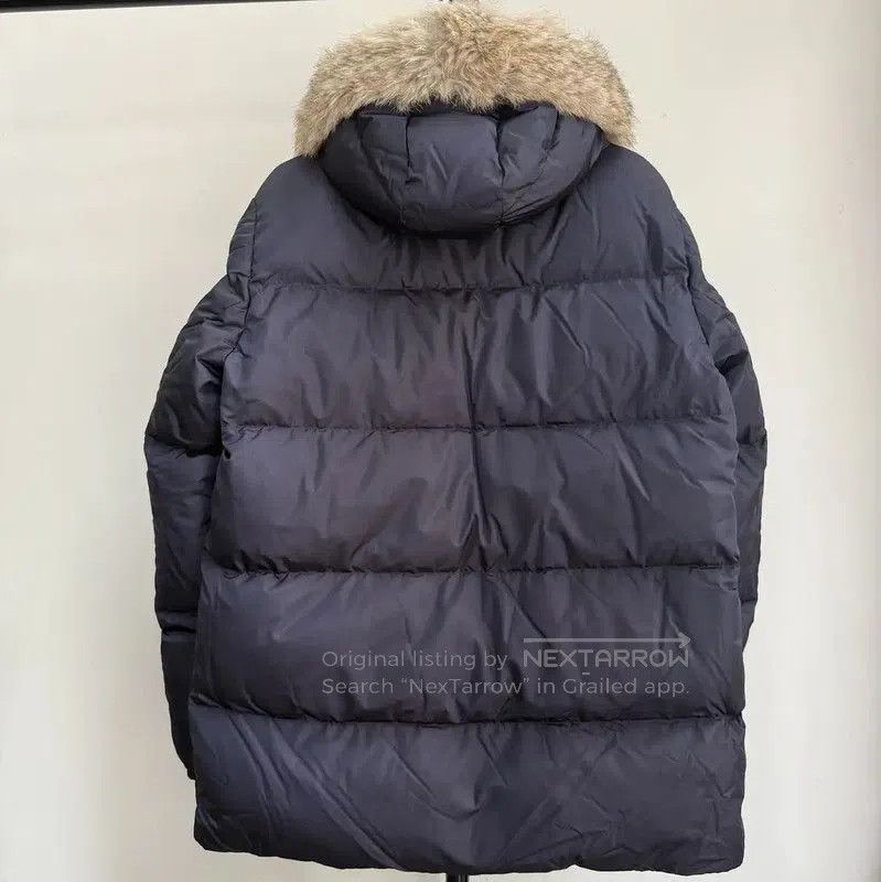 Dior Men's Navy Down Jacket with Fur Collar .
