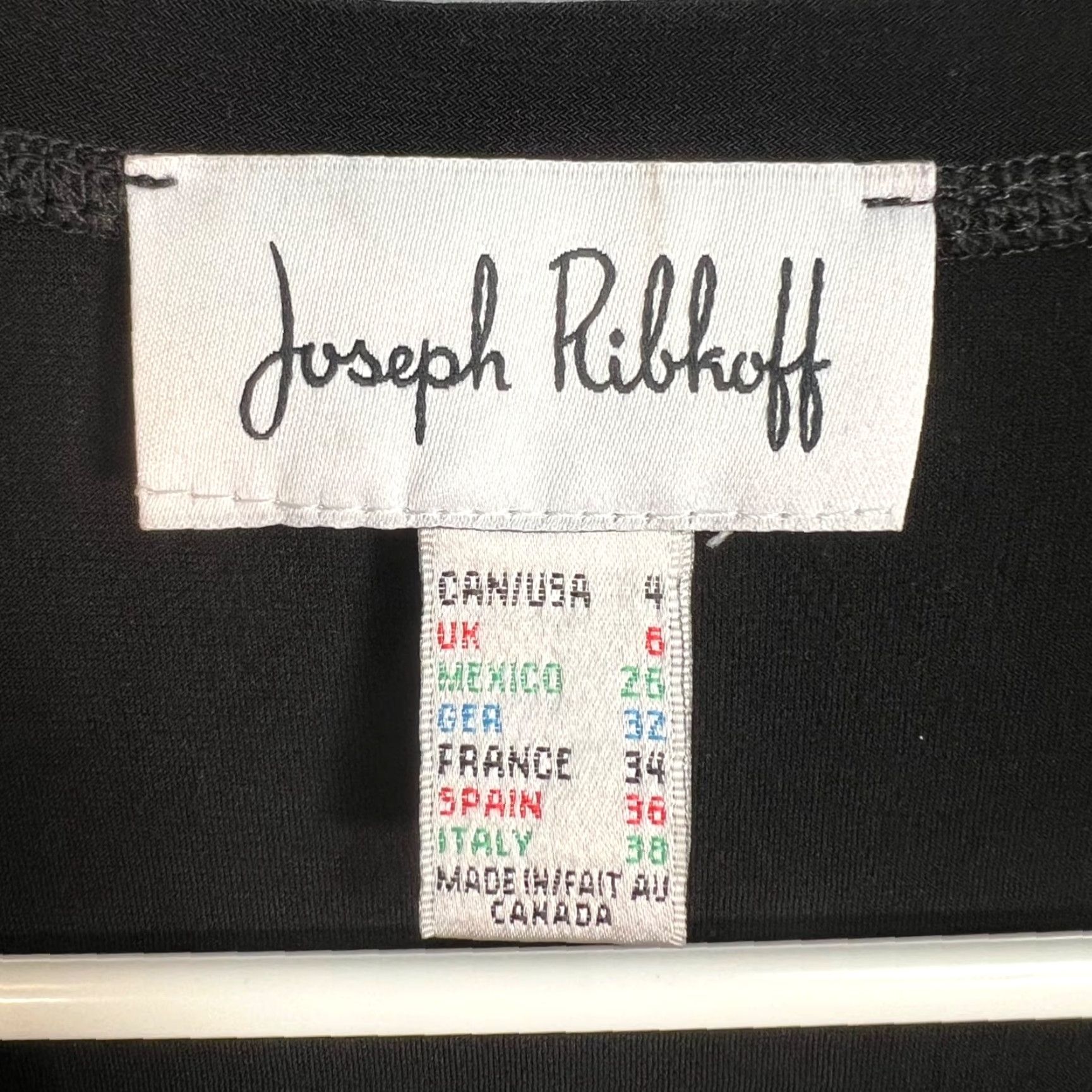 Joseph Ribkoff VINTAGE Joseph Ribkoff Black Asymmetrical Tunic Top Womens 4 Blouse V-Neck Pullover Polyester Tunic Shirt Size S / US 4 / IT 40 - 3 Thumbnail