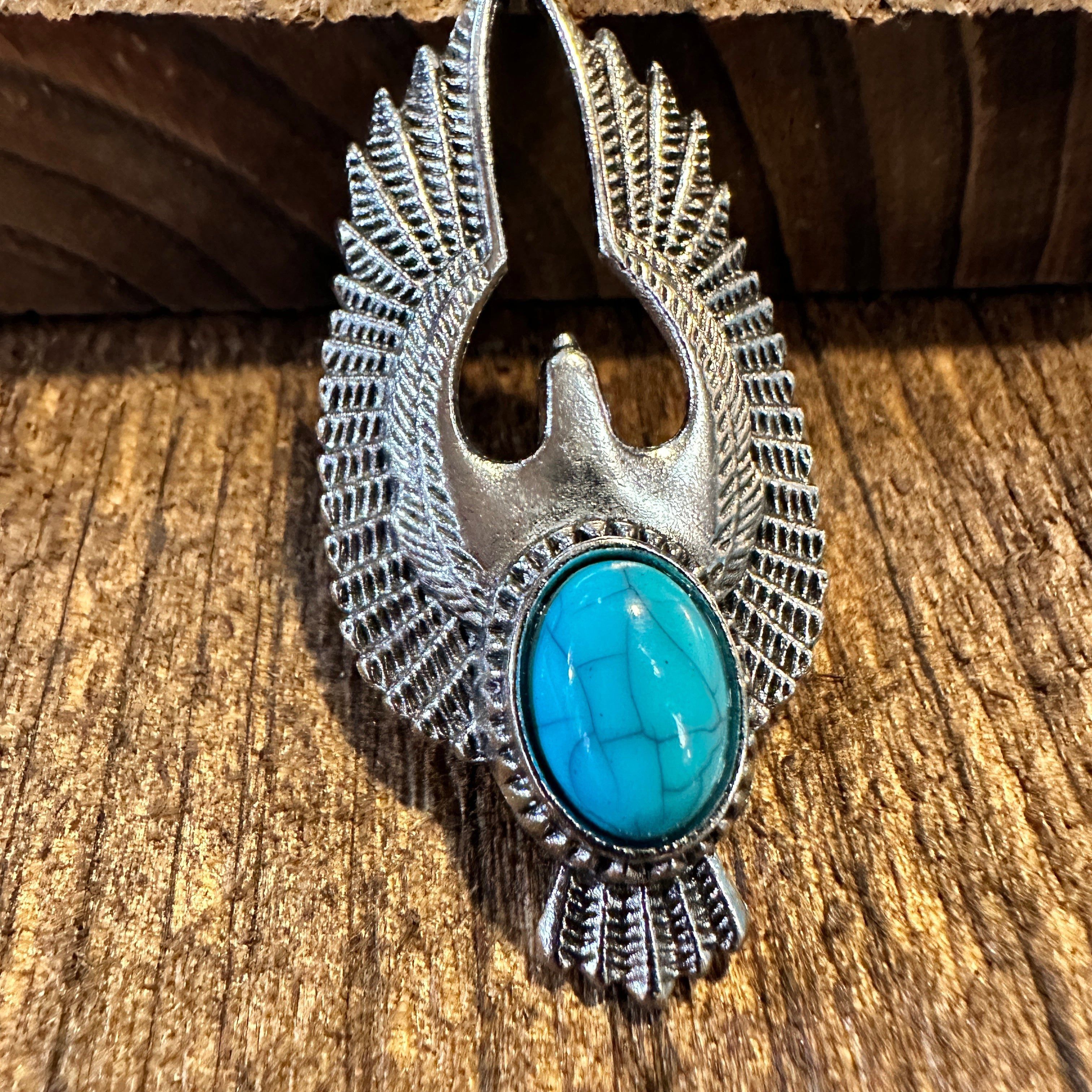 Other Boho Hippie Vintage Native American Eagle Turquoise Pendant Size ONE SIZE - 3 Thumbnail