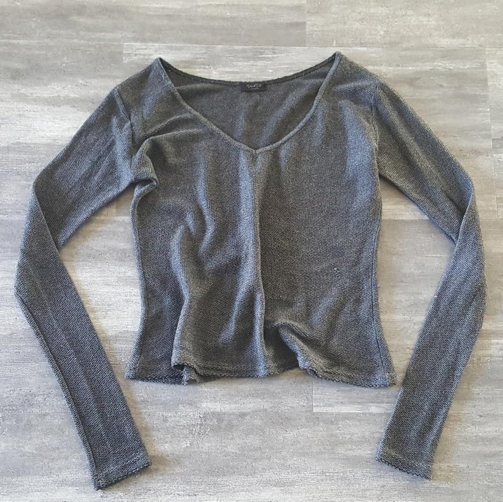 Designer Dark Grey Thick Melville Sweater Long Sleeve Size ONE SIZE - 1 Thumbnail
