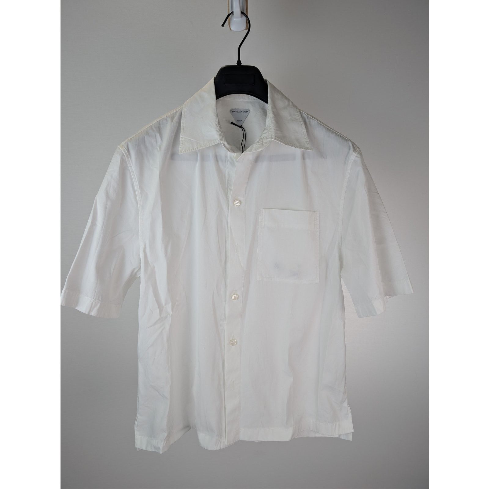 Bottega Veneta o1rshd1 Compact Cotton Button-Up Shirt in Optic White Size US S / EU 44-46 / 1 - 2 Thumbnail