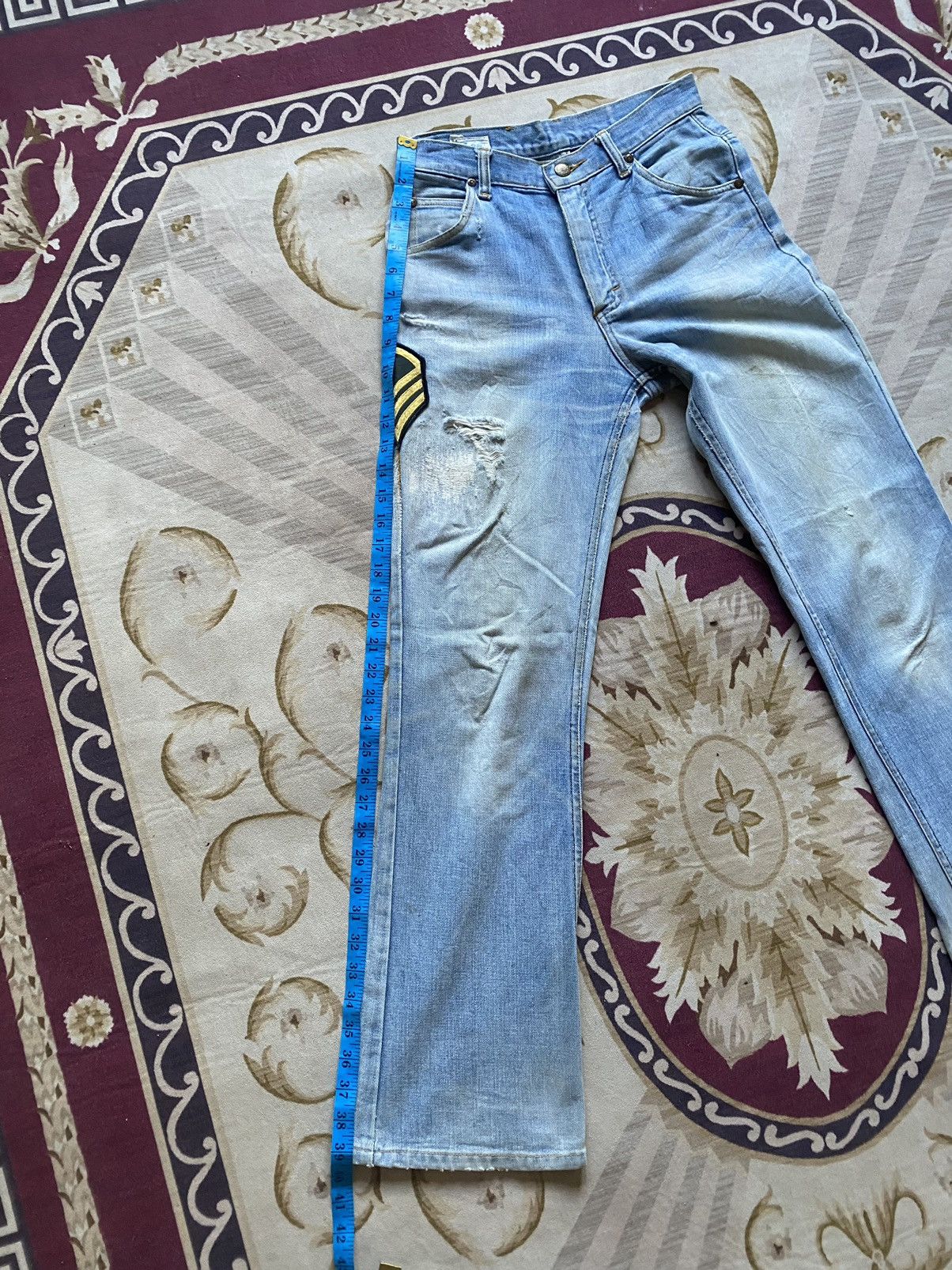 If Six Was Nine 🔥FLARE🔥Vintage Lee Riders Flare Distressed Denim Size US 27 - 21 Thumbnail