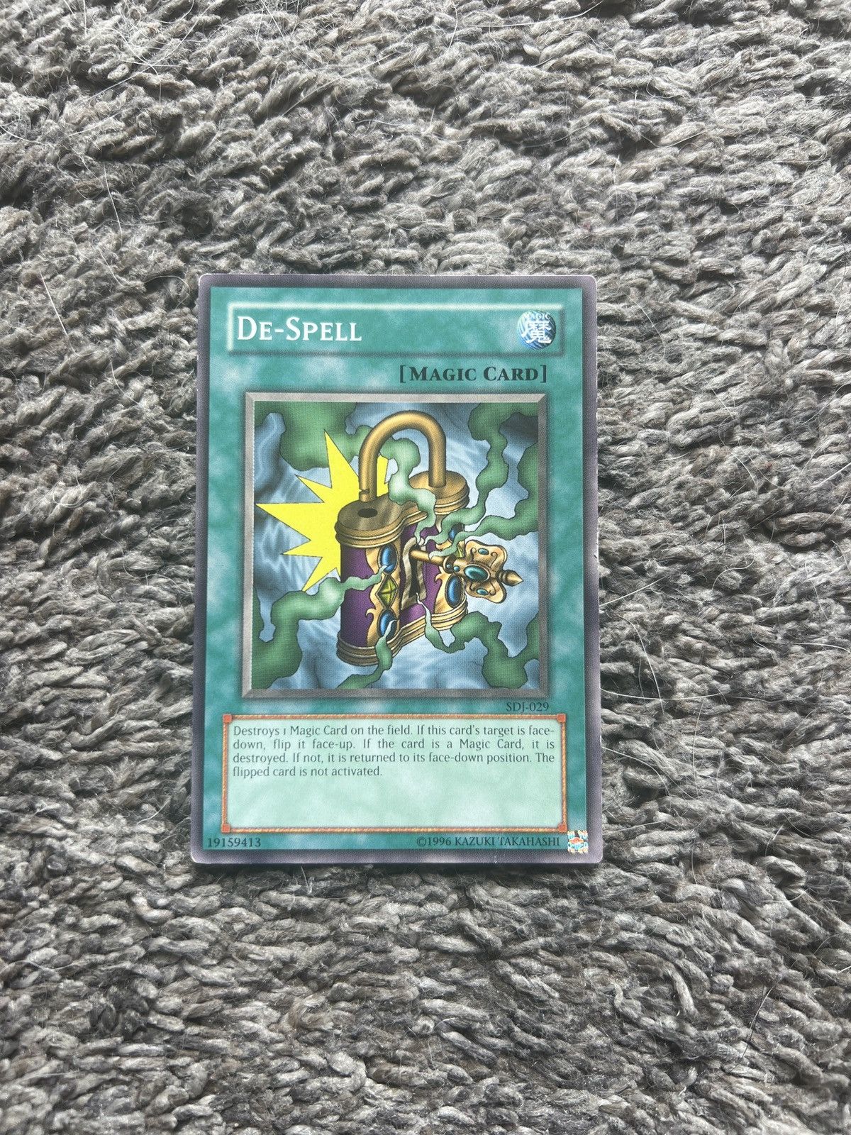 Vintage 1996 Konami Yu-Gi-Oh! De-Spell Card Size ONE SIZE - 1 Thumbnail
