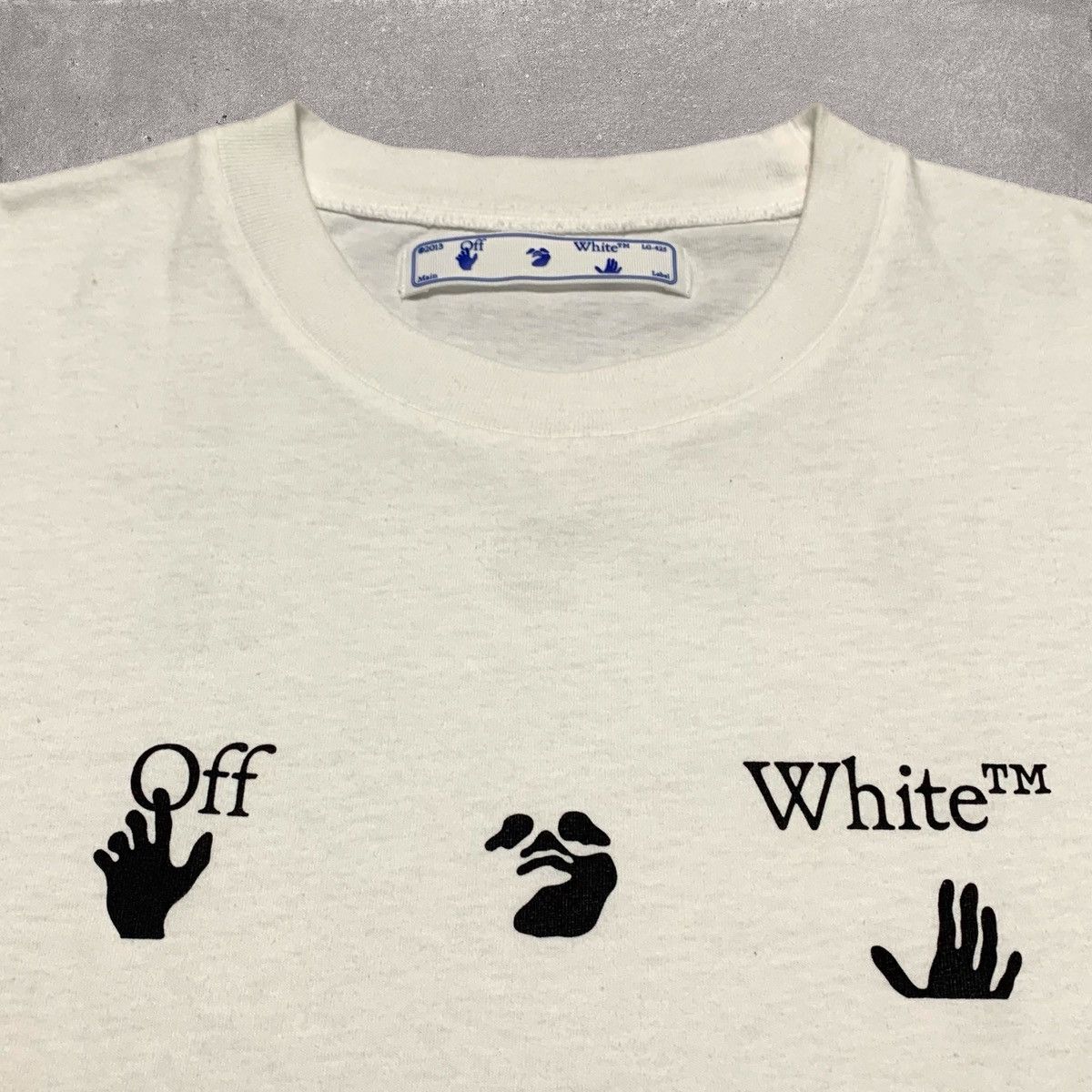 Off-White Off White Medium Hand Logo White Tee Virgil Abloh Size US M / EU 48-50 / 2 - 3 Thumbnail
