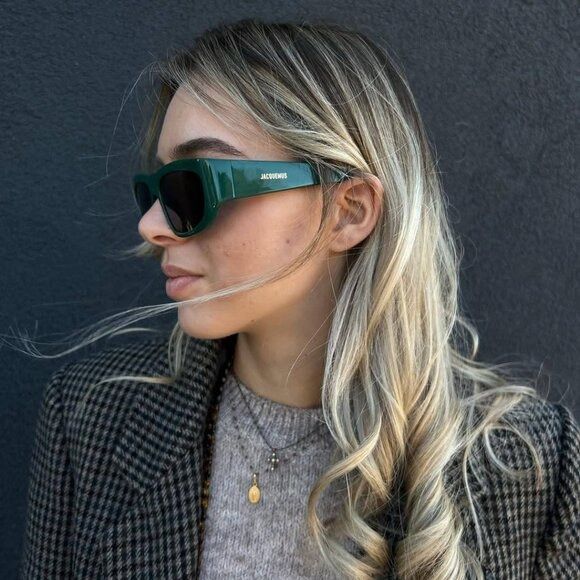 Jacquemus Jacquemus PILOTA JAC/2 C2 Sunglasses Ivory Pink Square Frame Size ONE SIZE - 3 Thumbnail