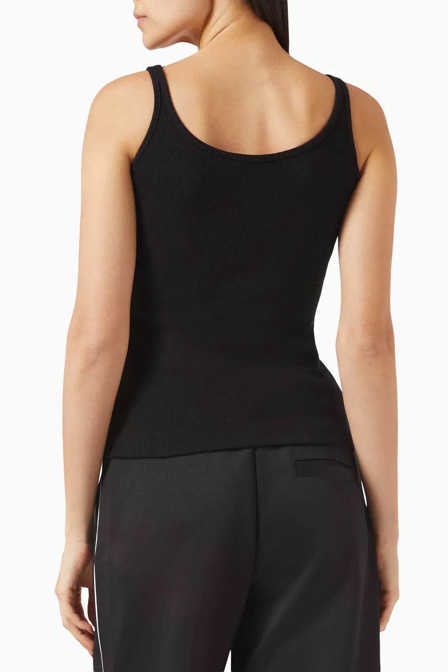 Off-White o1mle0425 Off Stamp Scoop-Neck Tank Top in Black Size XS / US 0-2 / IT 36-38 - 2 Thumbnail