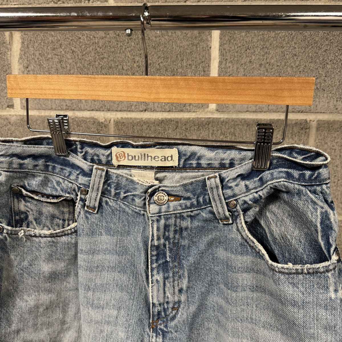 Vintage Y2K Bullhead Baggy Thrashed Distressed Jeans ERD Grunge Size US 31 - 6 Thumbnail