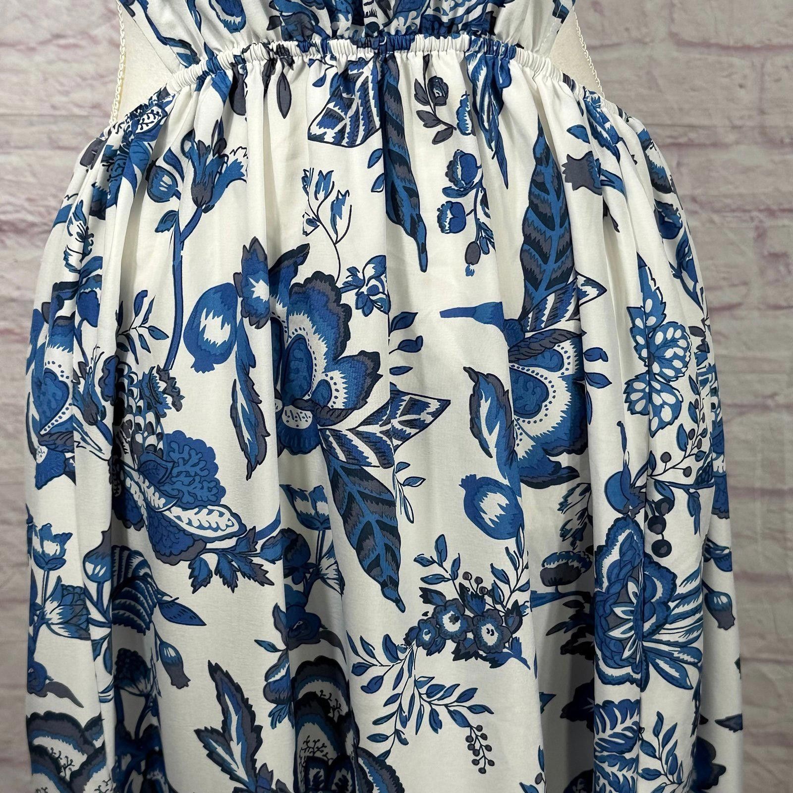 Other Blue and White Large Floral Halter Maxi Dress Size L / US 10 / IT 46 - 3 Thumbnail