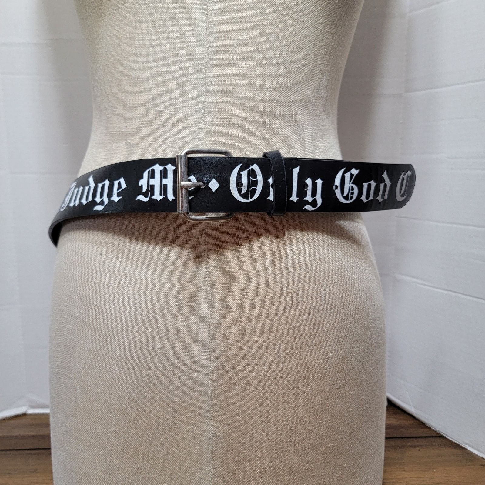 Other Black & White Unisex Belt "Only God Can Judge Me"-Size 1 (8) Size ONE SIZE - 1 Thumbnail