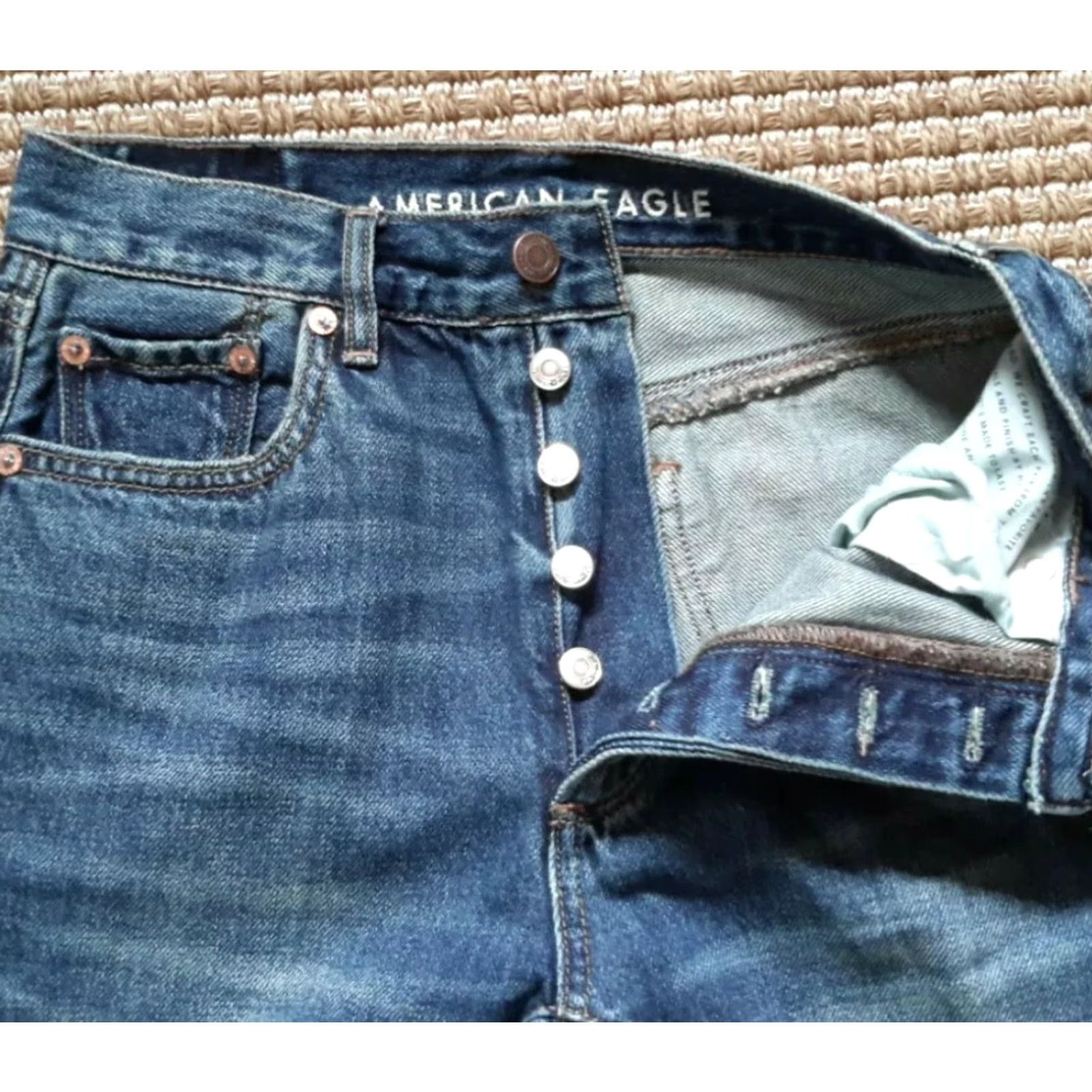 American Eagle Outfitters American Eagle Outfitters Girlfriend Jeans Button Fly 00 Regular Blue Denim 100% Cotton Women’s Side Rise High Size 24" / US 00 / IT 34 - 2 Thumbnail