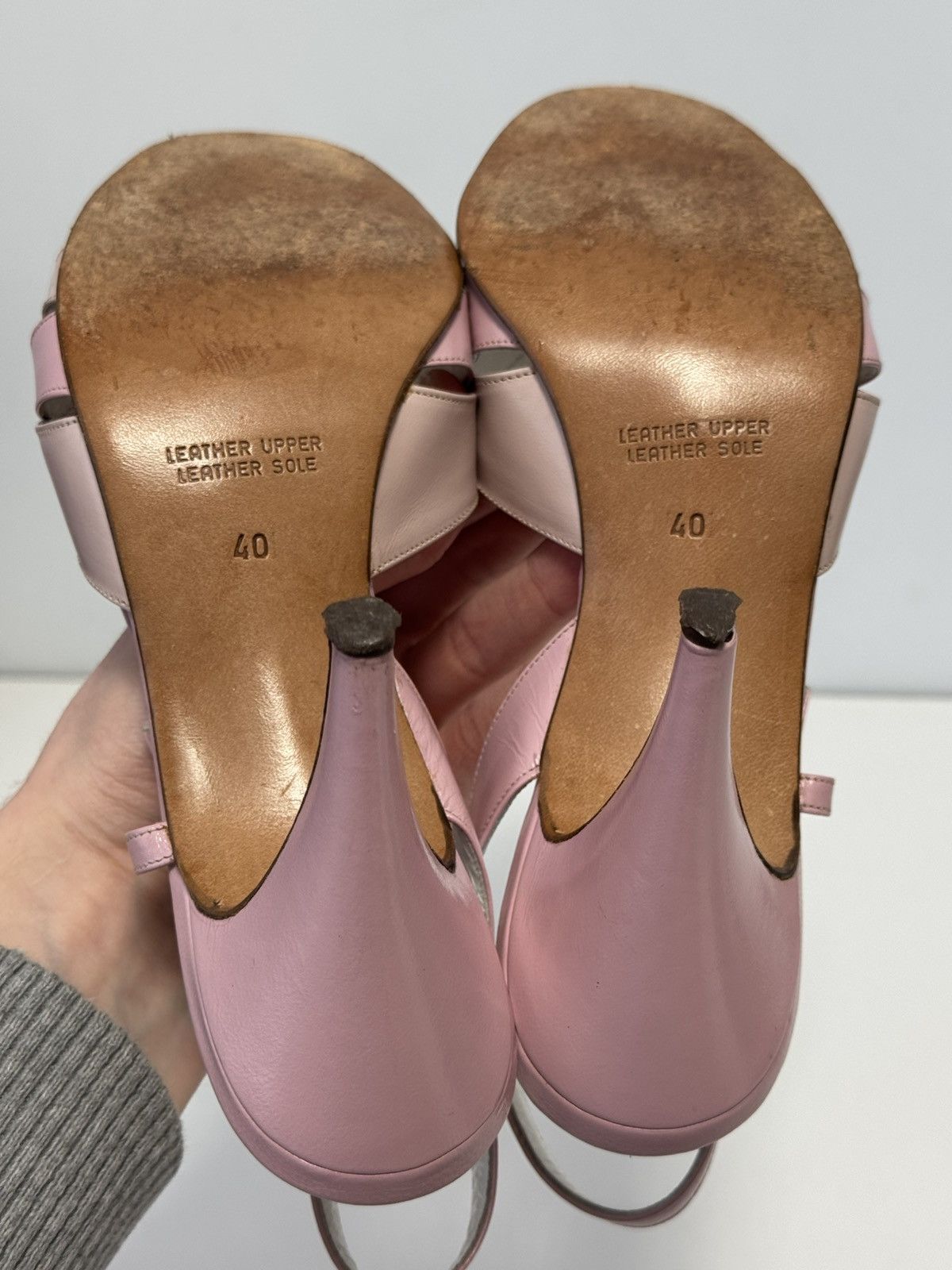 Bally Bally Pink Leather Slingback Heels Peep Toe Strappy Pumps Size US 10 / IT 40 - 16 Thumbnail