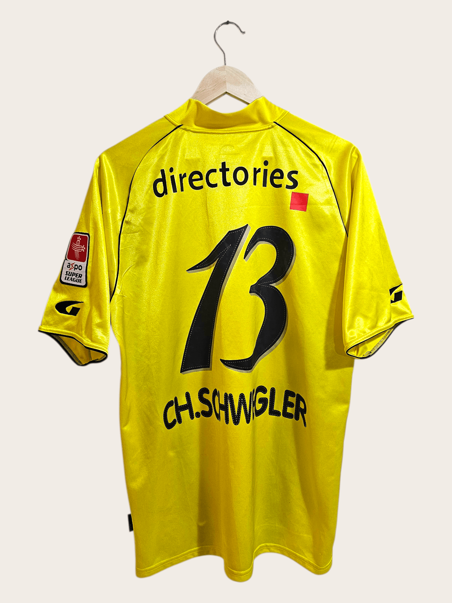 Vintage Young Boys 2005-06 Matchworn Christian Schwegler #13 Jersey Size US L / EU 52-54 / 3 - 4 Thumbnail