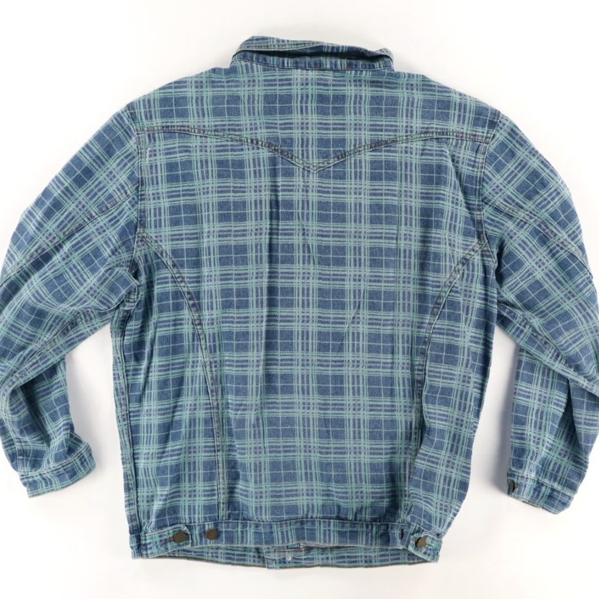 PRINCESS POLLY VINTAGE Princess Polly x Olivia Jade Denim Plaid Jacket Green Women's M/L Size M / US 6-8 / IT 42-44 - 4 Thumbnail