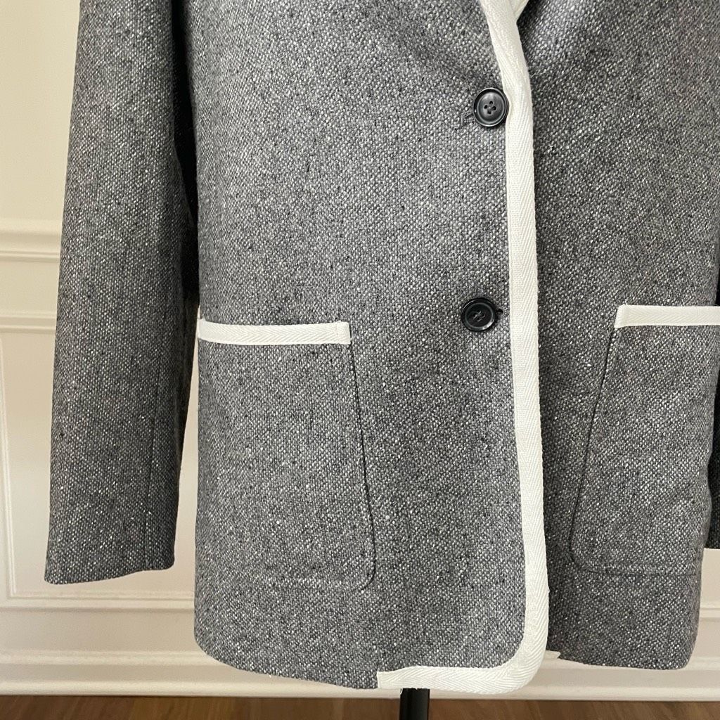 Banana Republic Banana Republic Wool H*cking Jacket Grey Tweed Blazer $170 12 Size XL / US 12-14 / IT 48-50 - 3 Thumbnail