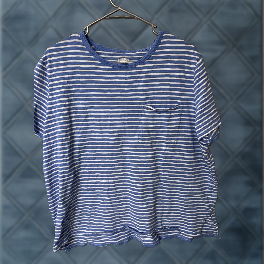 Old Navy Old Navy Shirt Womens XL Blue Stripe Round Neck Short Sleeve T-Shirt Size XL / US 12-14 / IT 48-50 - 1 Thumbnail