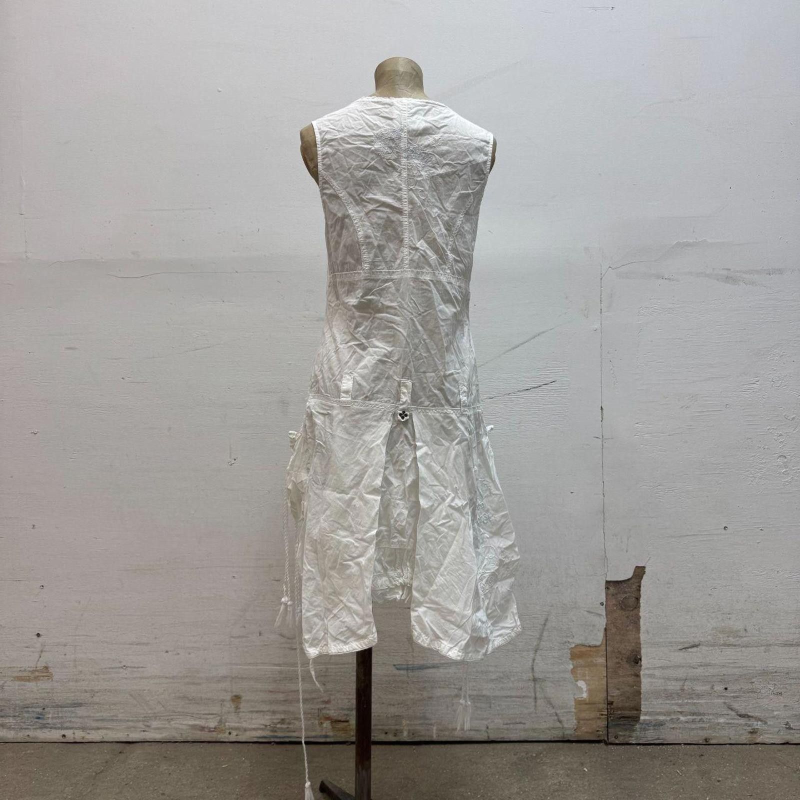 Other Vintage La Mode Est à Vous White Cotton Parachute Dress Size S / US 4 / IT 40 - 5 Thumbnail