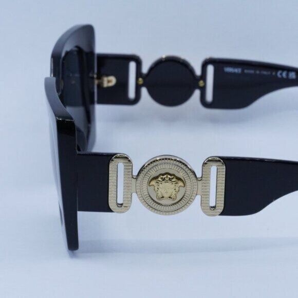 Versace Versace VE4478U GB1/87 Sunglasses Square Black Frame Size ONE SIZE - 5 Thumbnail