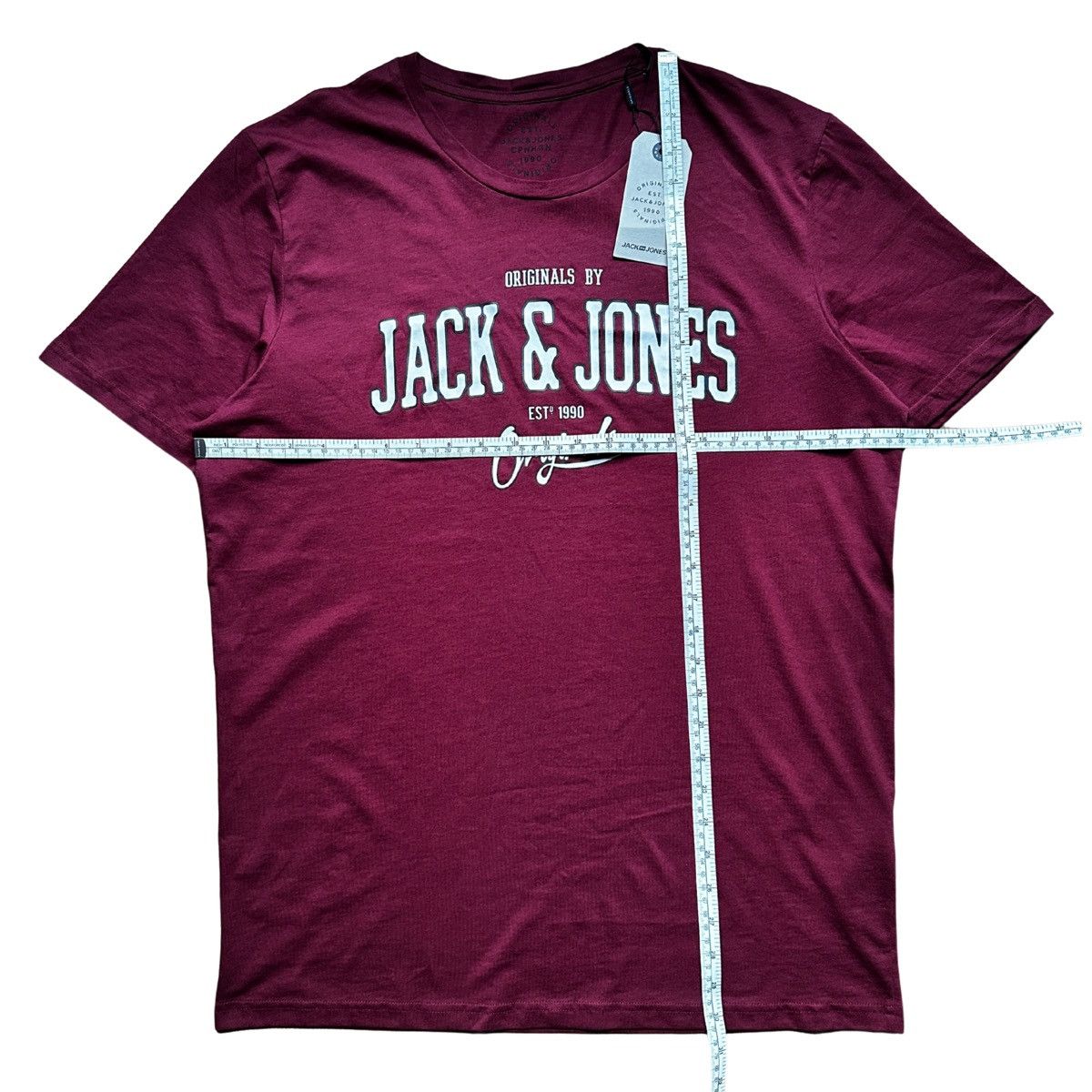 Jack & Jones Men's T-Shirt Burgundy Red Originals Graphic LogoTee XL Size US XL / EU 56 / 4 - 6 Thumbnail