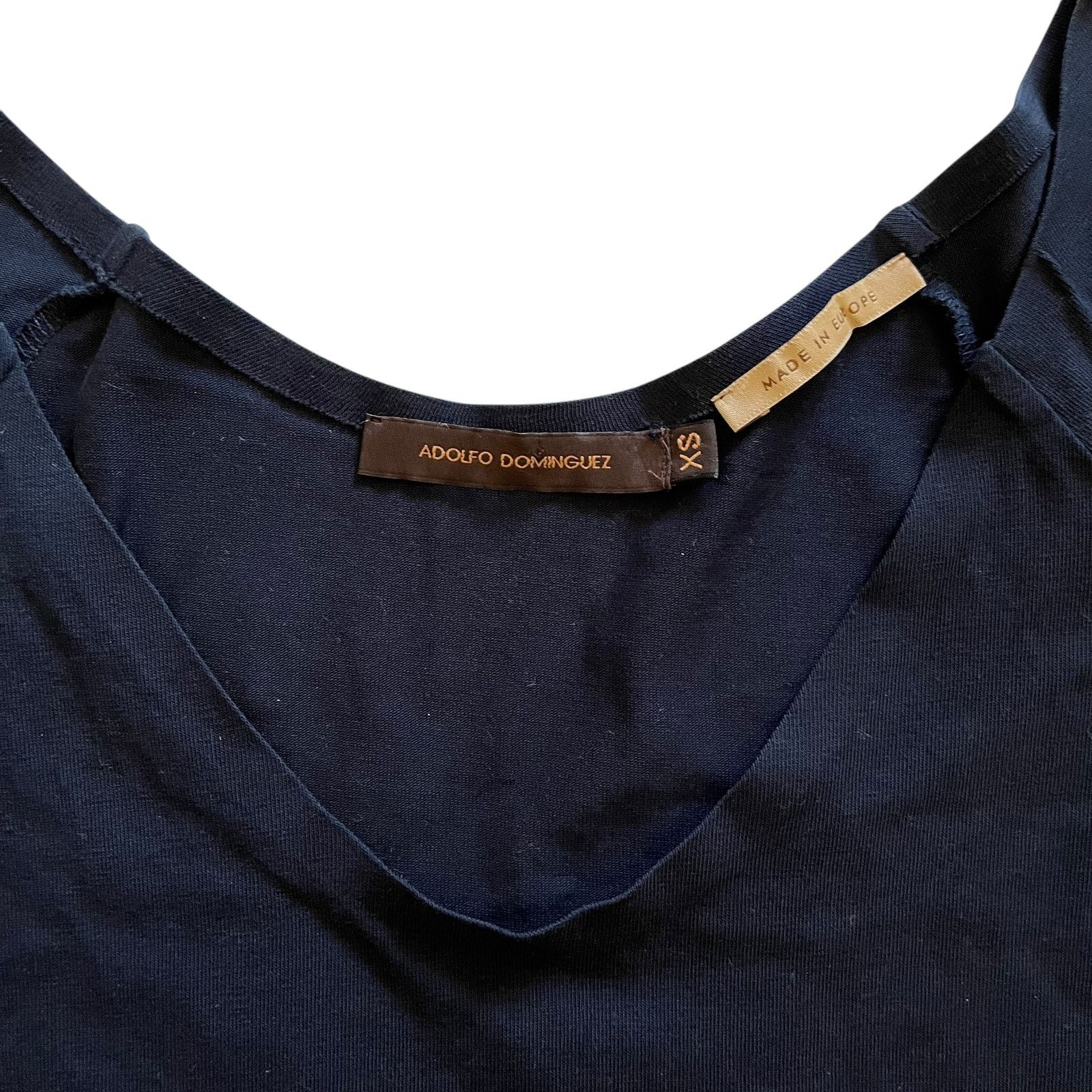 Adolfo Dominguez Adolfo Dominguez Navy Blue Scoop Neck 3/4-Sleeve Tee Top Size XS / US 0-2 / IT 36-38 - 4 Thumbnail