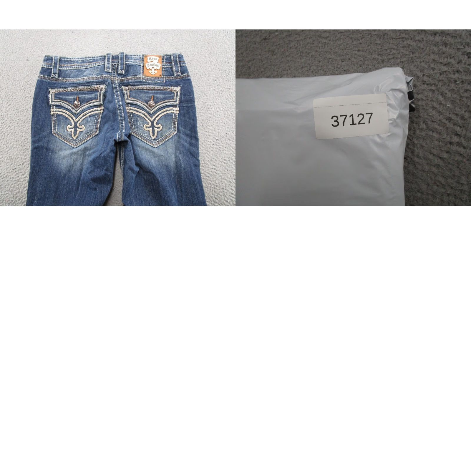 Vintage Rock Revival Jeans Casey Men's 38x33 Distressed Embordered Denim Thick Stitch Size US 38 / EU 54 - 10 Thumbnail