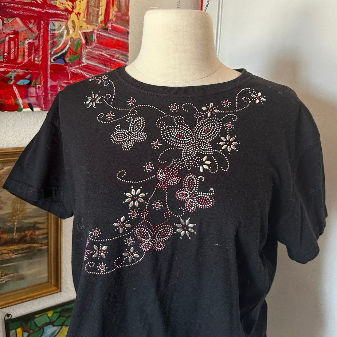 Other cotton heritage black floral bedazzled shirt Size S / US 4 / IT 40 - 2 Thumbnail