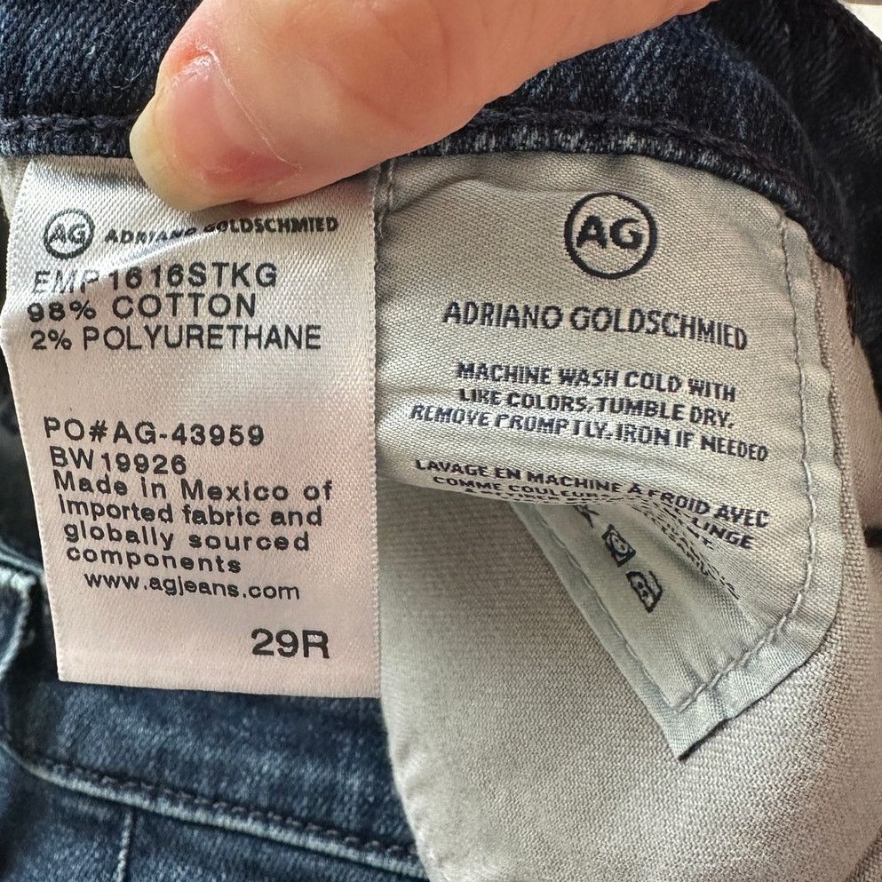 AG Adriano Goldschmied AG Dark Wash The Harper Essential Straight Raw Hem Jeans 29 Size 29" - 11 Thumbnail