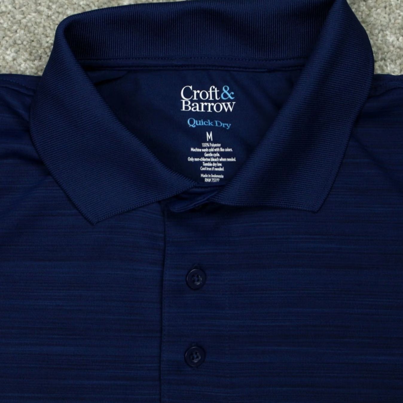 Croft & Barrow Croft & Barrow Polo Shirt Mens Medium Blue 100% Polyester Quick Dry S/S Pullover Shirt Size US M / EU 48-50 / 2 - 6 Thumbnail
