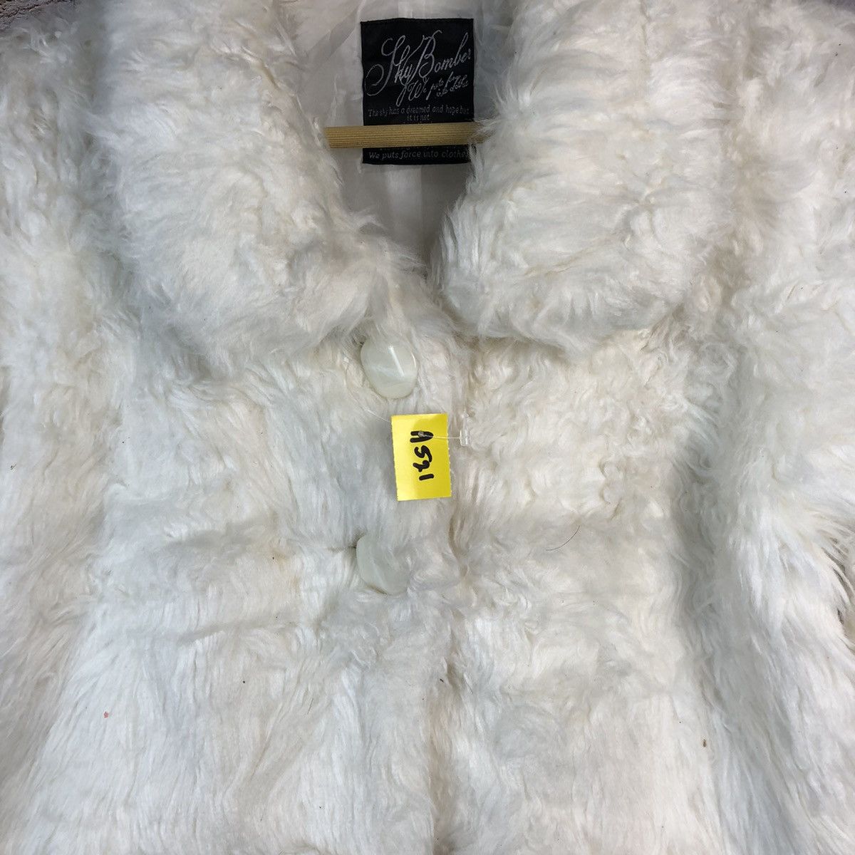 Homespun Knitwear Iky Bombers White Mohair fur Knitwear cardigan #A521 Size XS / US 0-2 / IT 36-38 - 5 Thumbnail